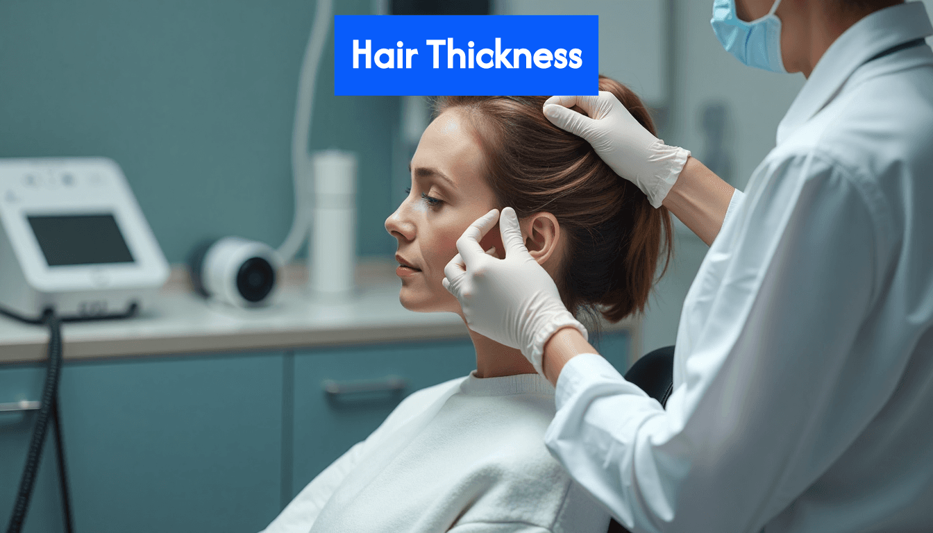 Clinician applying hair serum treatment