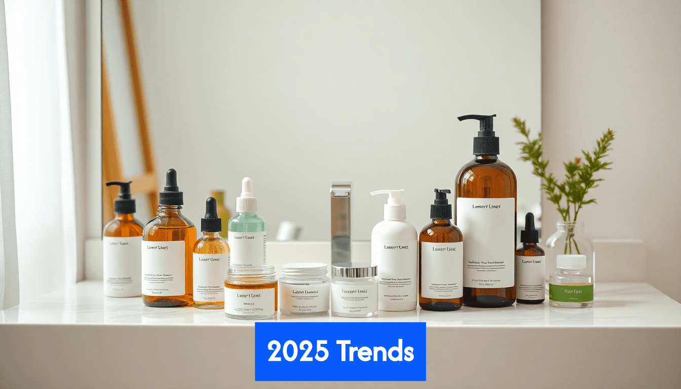 Eco-friendly customized hair care products on modern vanity