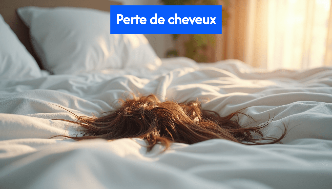 Hair strands on pillow indicating hair fall
