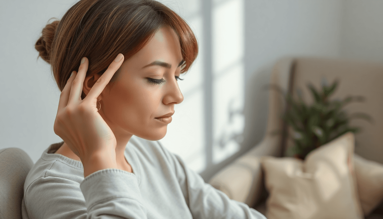Person relaxing with scalp massage