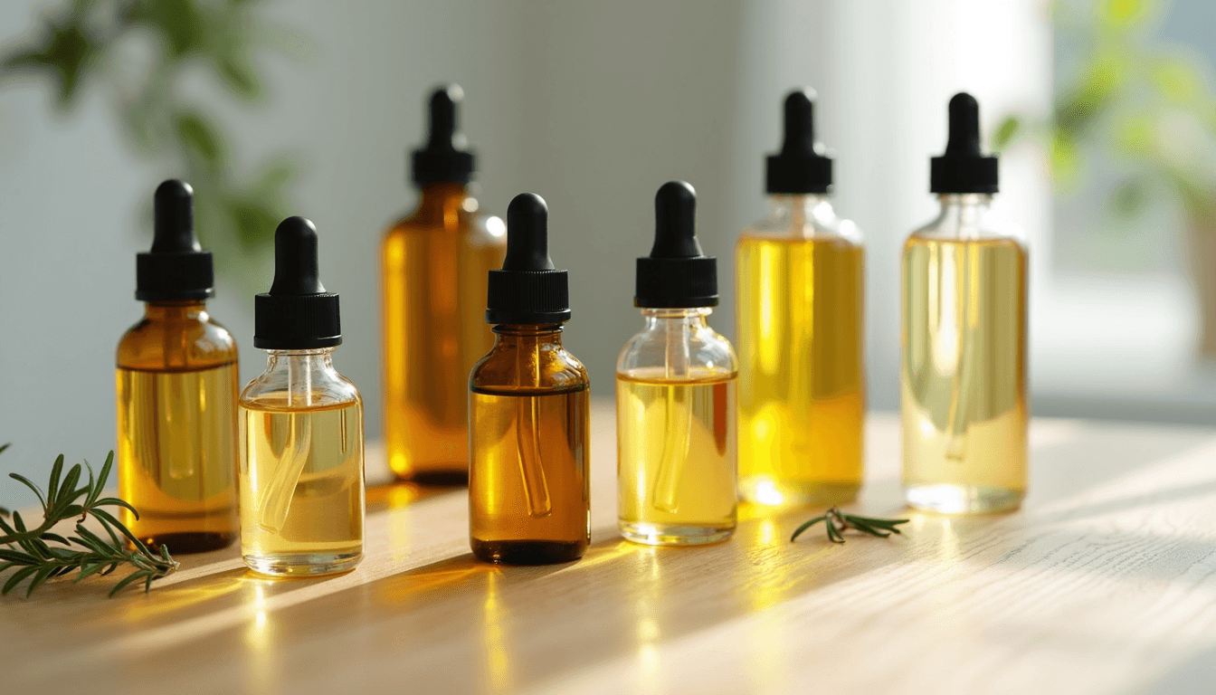 Bottles of different hair oils