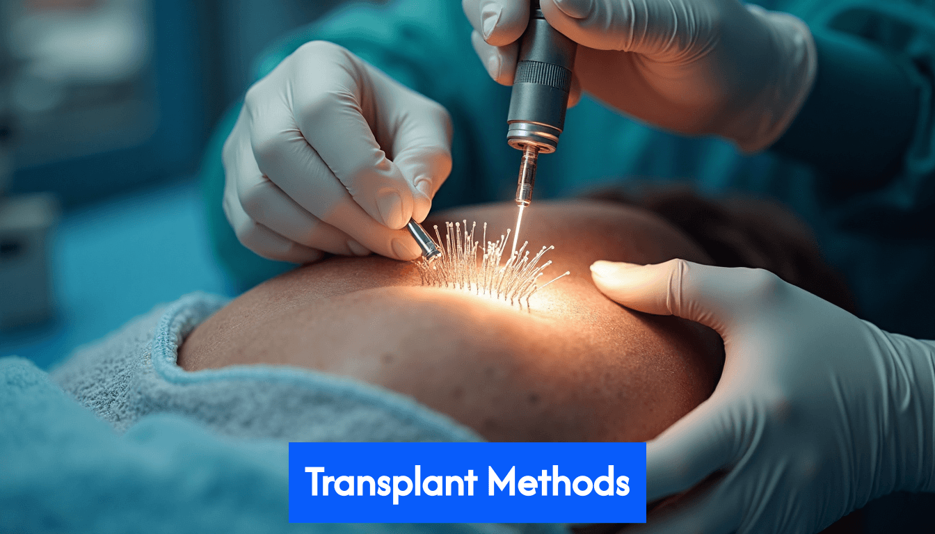 Medical professional performing modern hair transplant