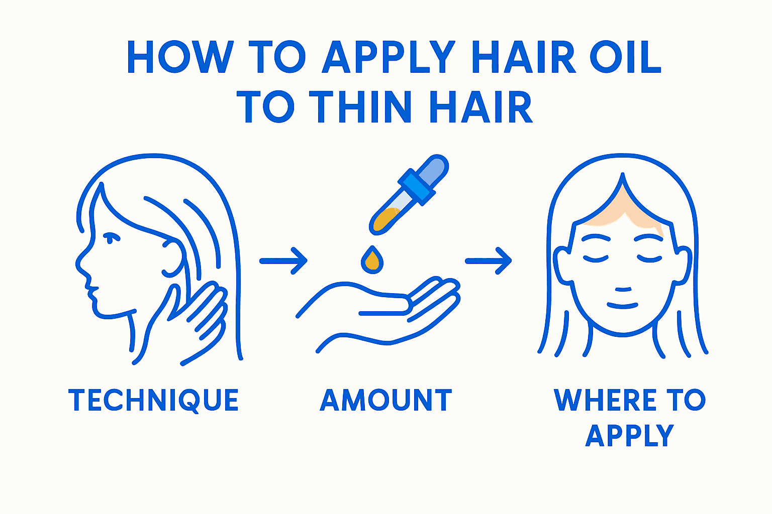 Guide on how to apply hair oil for thin hair.