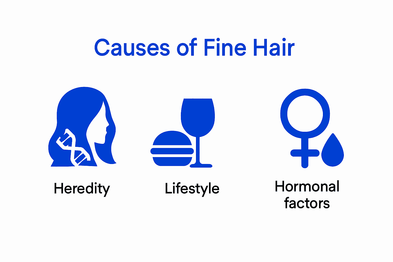 Infographie : les principales causes des cheveux fins – entre hérédité, mode de vie et facteurs hormonaux