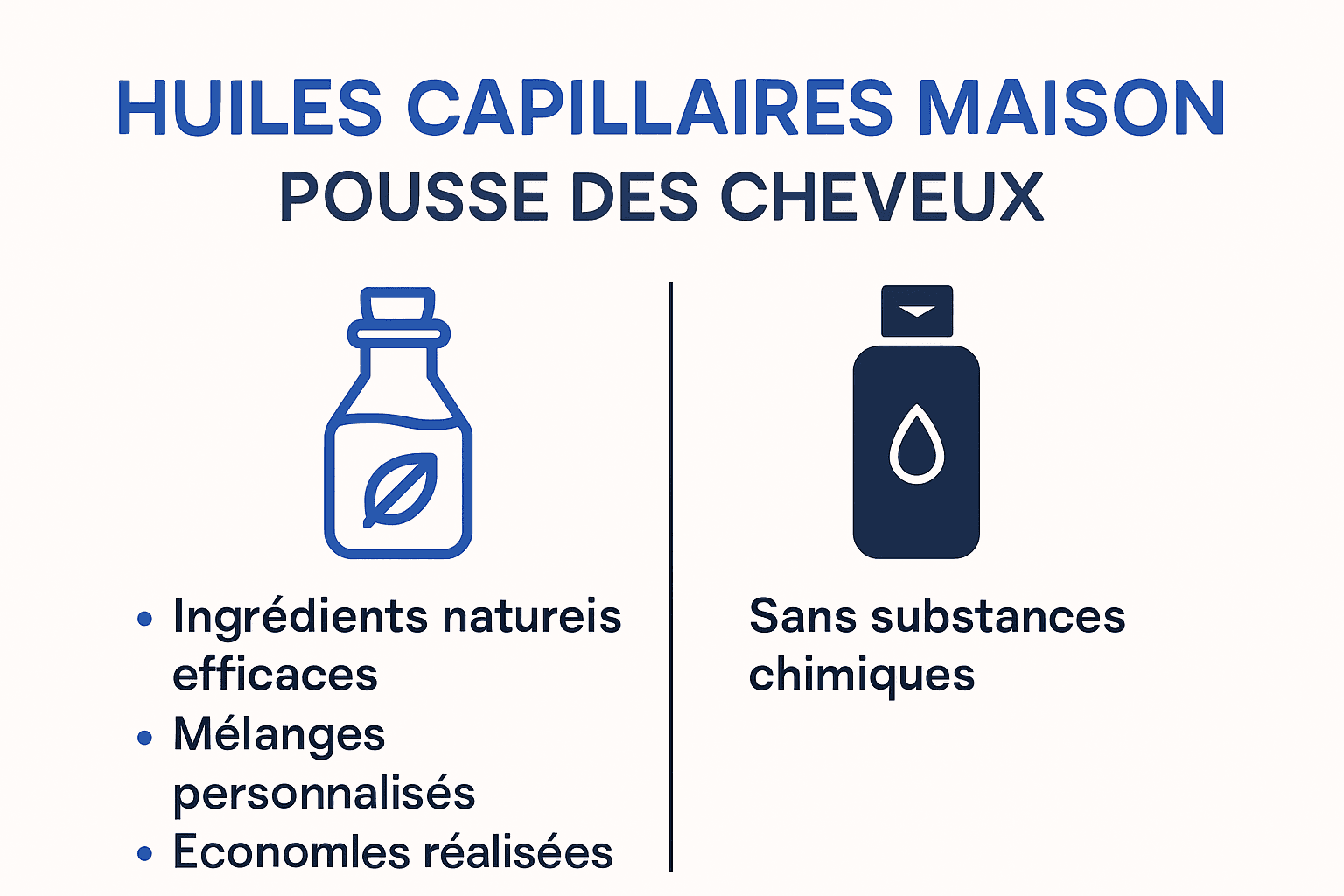 Infographie : les atouts des huiles capillaires maison face aux huiles du commerce