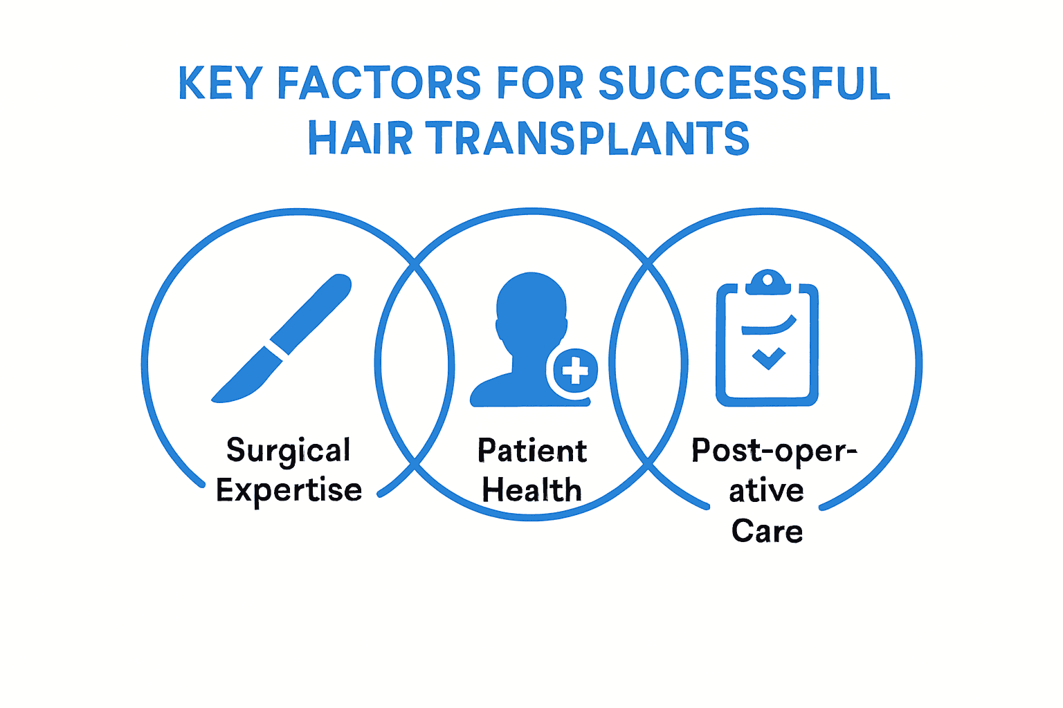 Key factors for successful hair transplants infographic