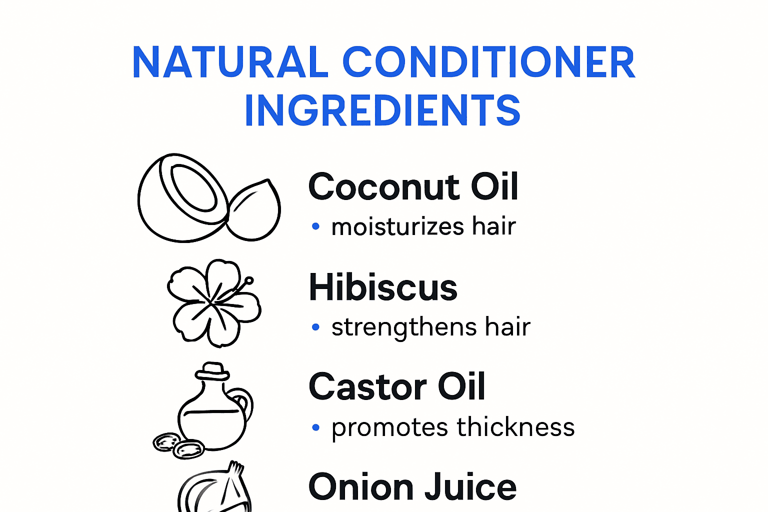 Infographic of natural conditioner ingredients and benefits