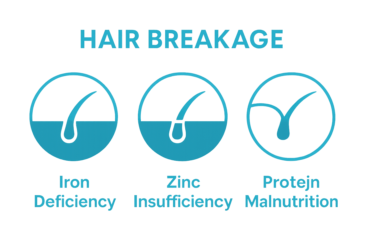 Infographic showing nutritional causes of hair breakage