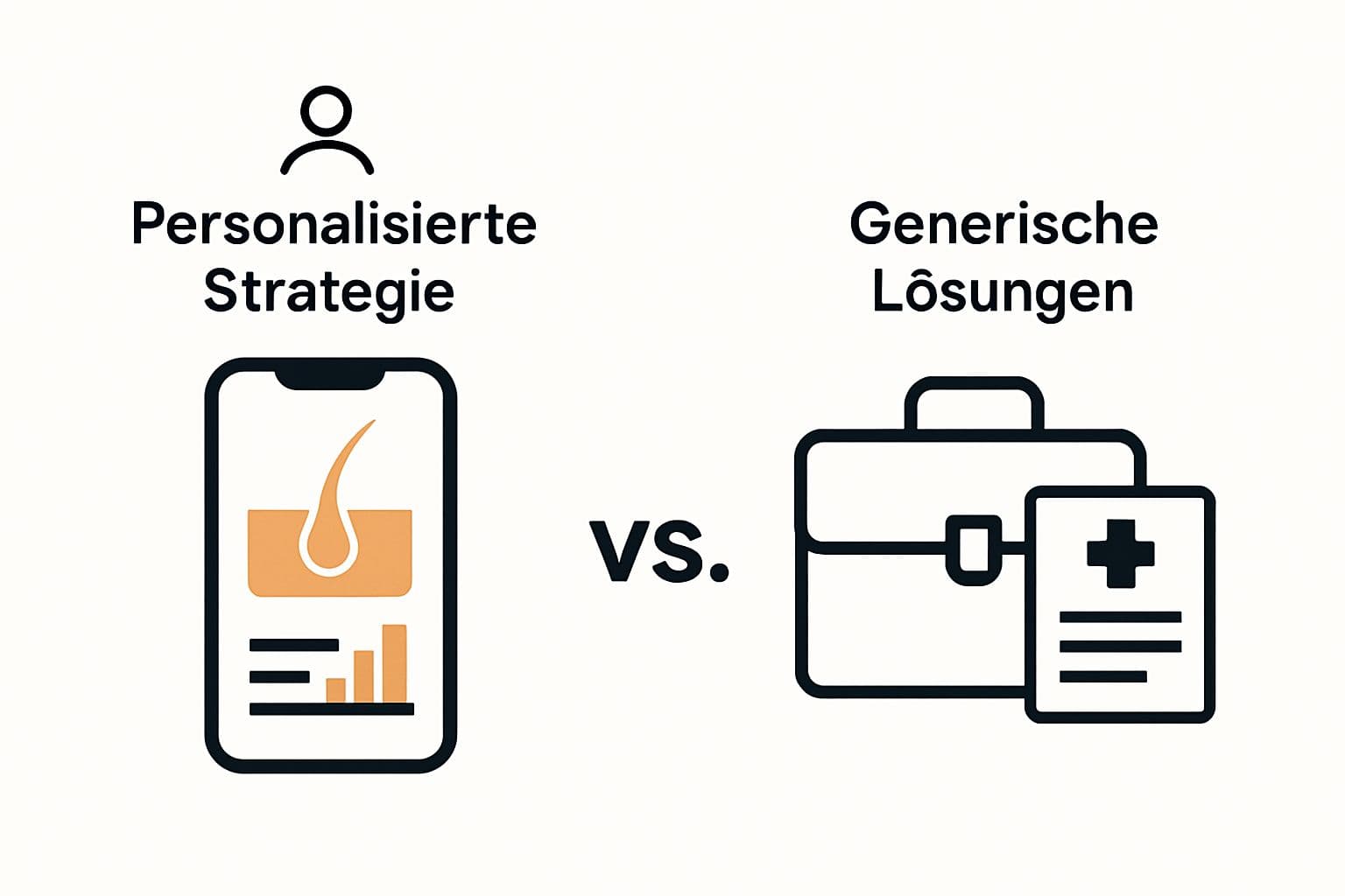 Vergleich digitale versus traditionelle Haarausfall-Lösungen