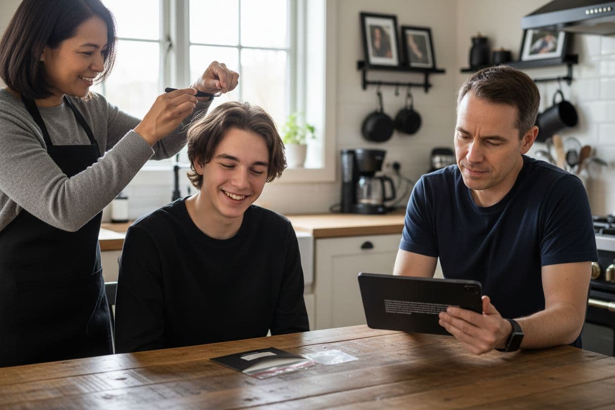 toma muestra de cabello