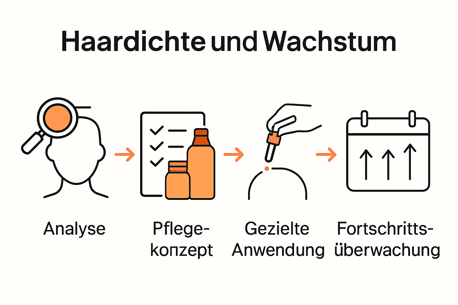 4 Schritte zur Förderung von Haardichte Infografik