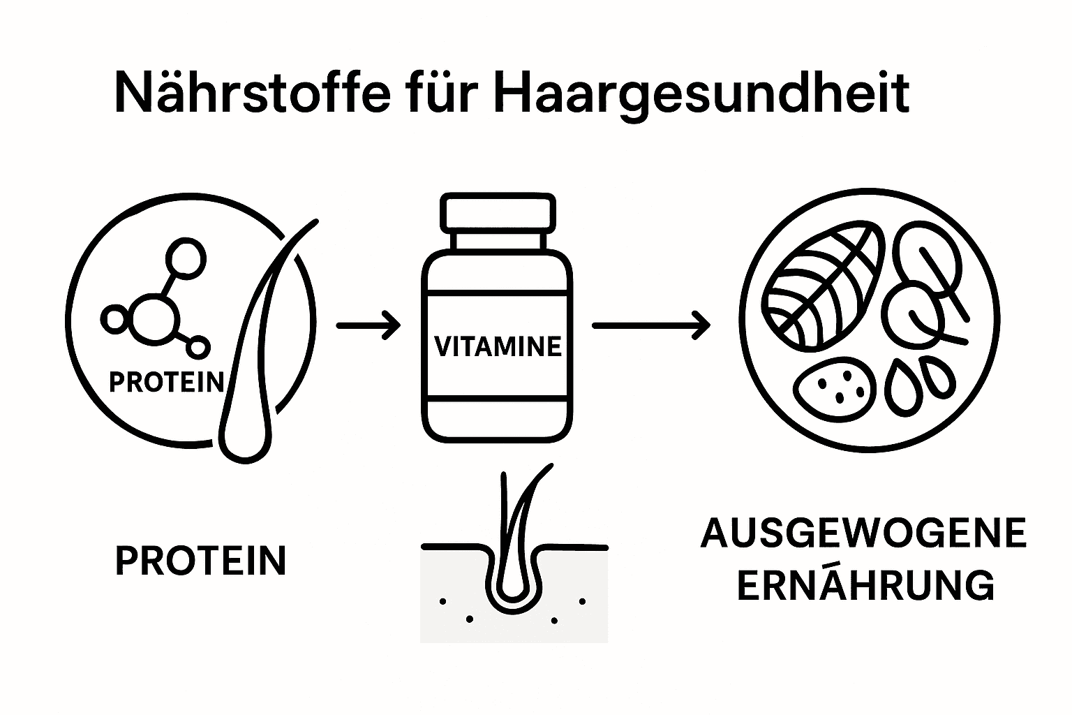 Infographic showing nutrients supporting hair health growth
