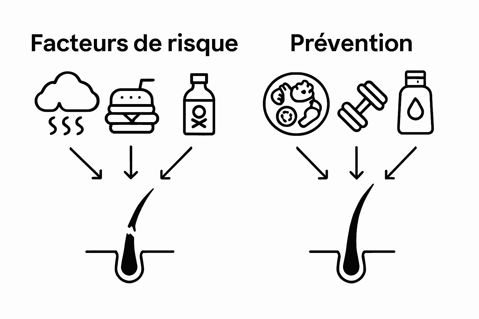Infographie : les facteurs de chute de cheveux et les gestes pour l’éviter
