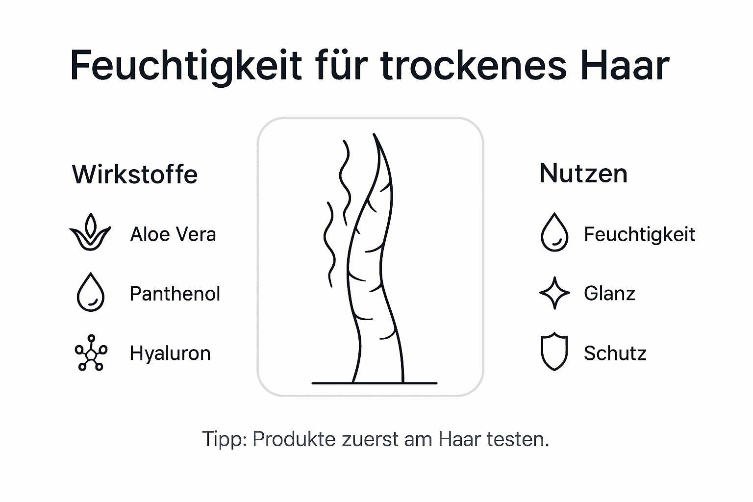 Überblick: Die besten Produkte und Tipps für feuchtigkeitsspendende Haarpflege – kompakt als Infografik