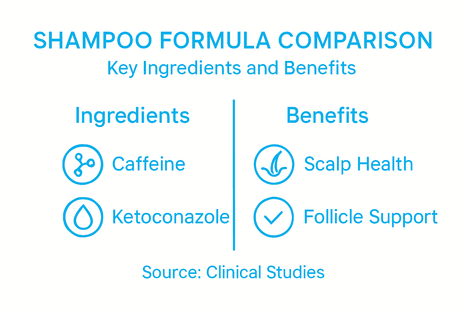 Infographic comparing shampoo formulas and benefits