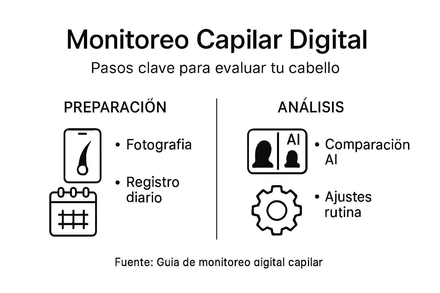 Infografía sobre cómo realizar un seguimiento digital del estado de tu cabello