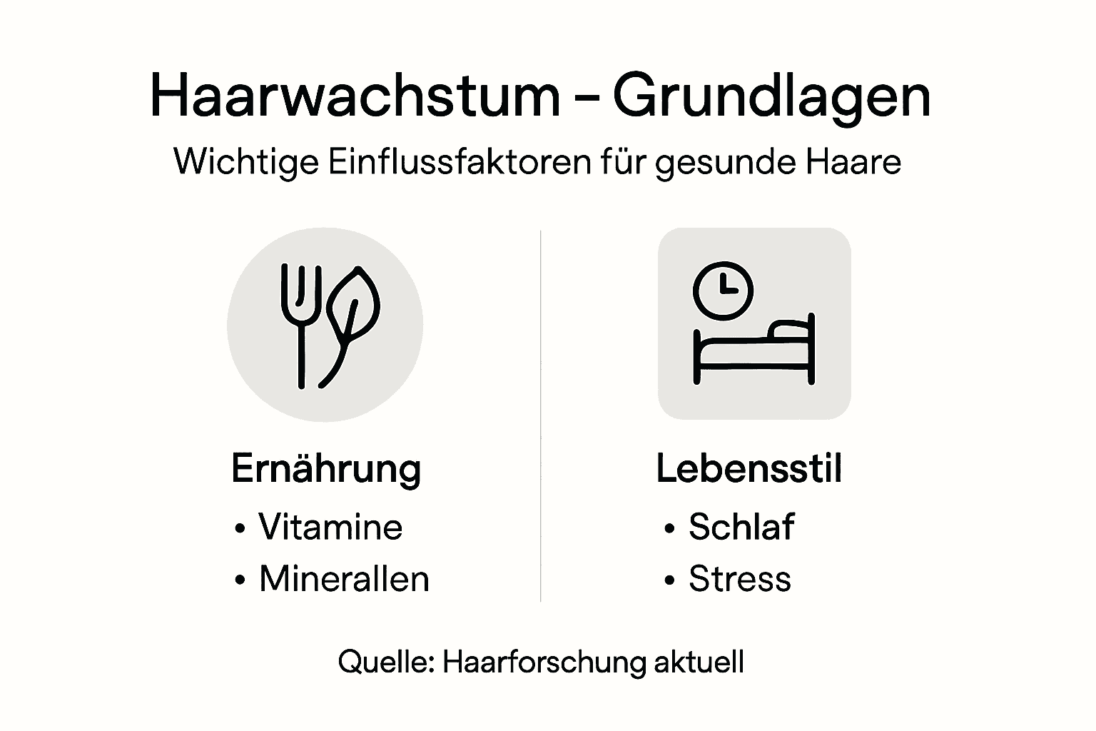 Übersichtsgrafik: Die entscheidenden Faktoren für gesundes Haarwachstum auf einen Blick