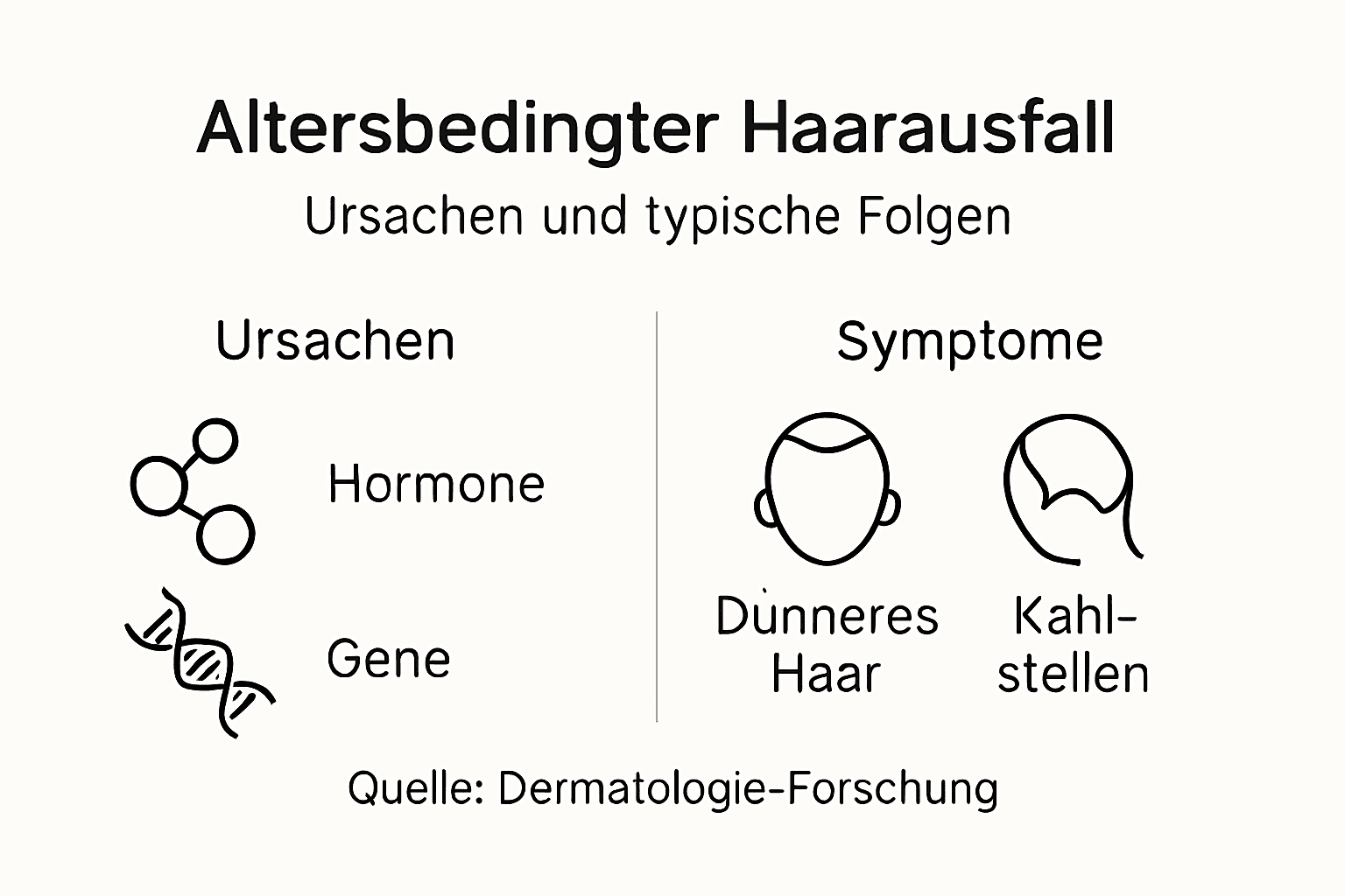 Grafik: Die häufigsten Ursachen und Anzeichen für Haarausfall auf einen Blick