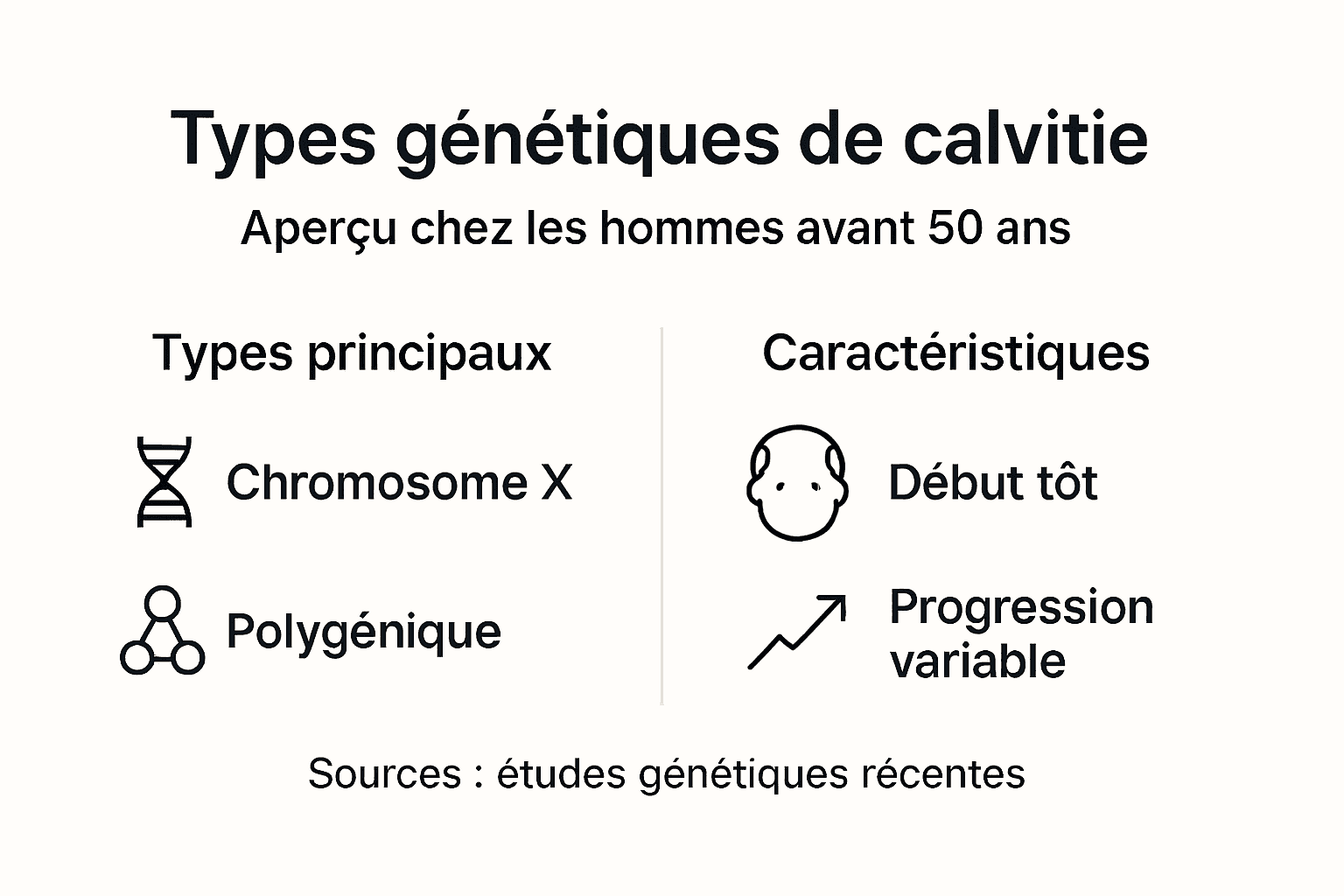 Infographie : les différents profils génétiques de la chute de cheveux