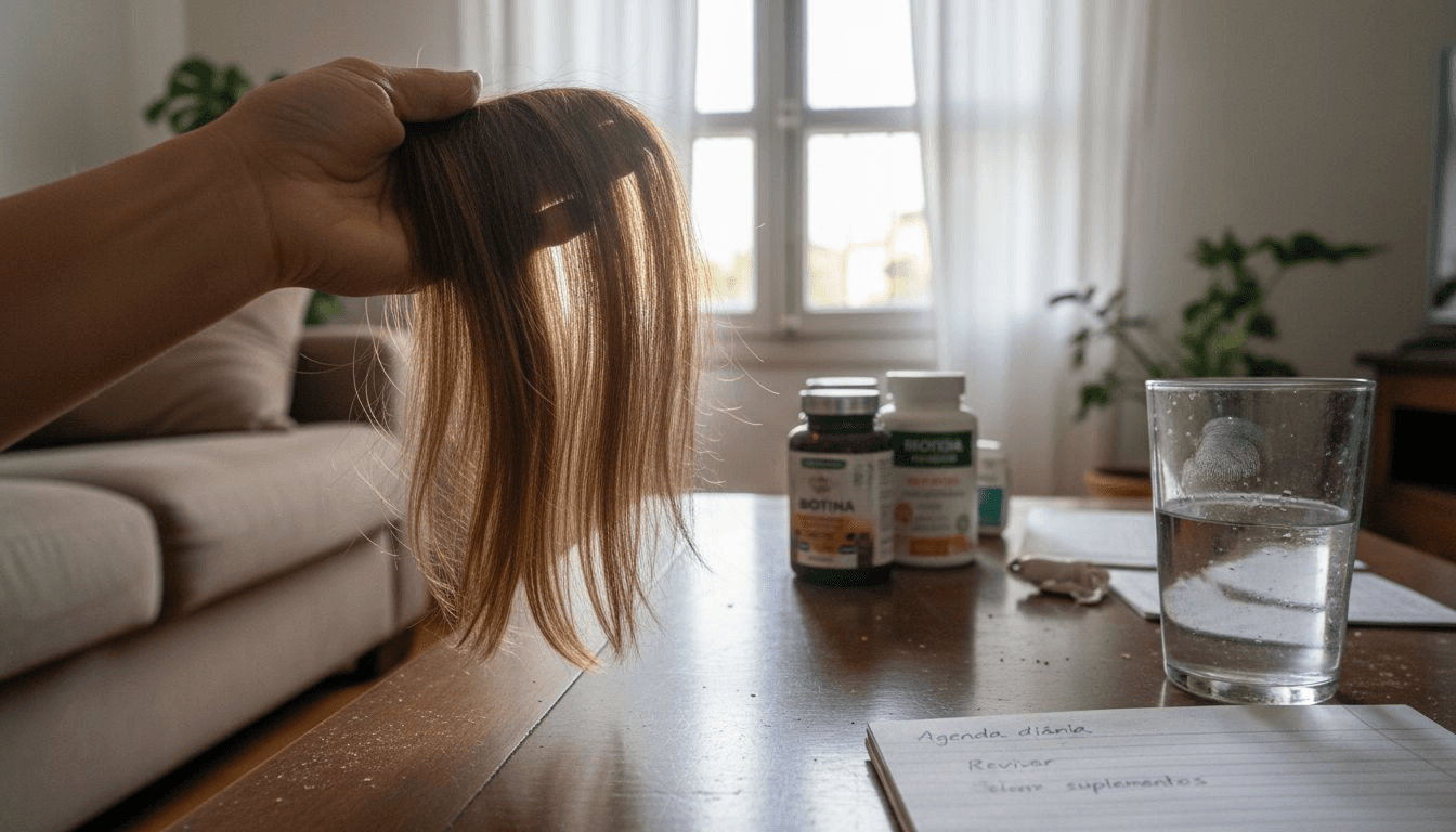 Detalle en primer plano de un cabello brillante y saludable