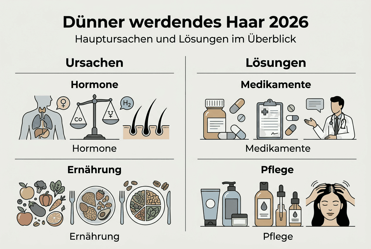 Infografik: Warum Haare dünner werden – Ursachen und was Sie dagegen tun können