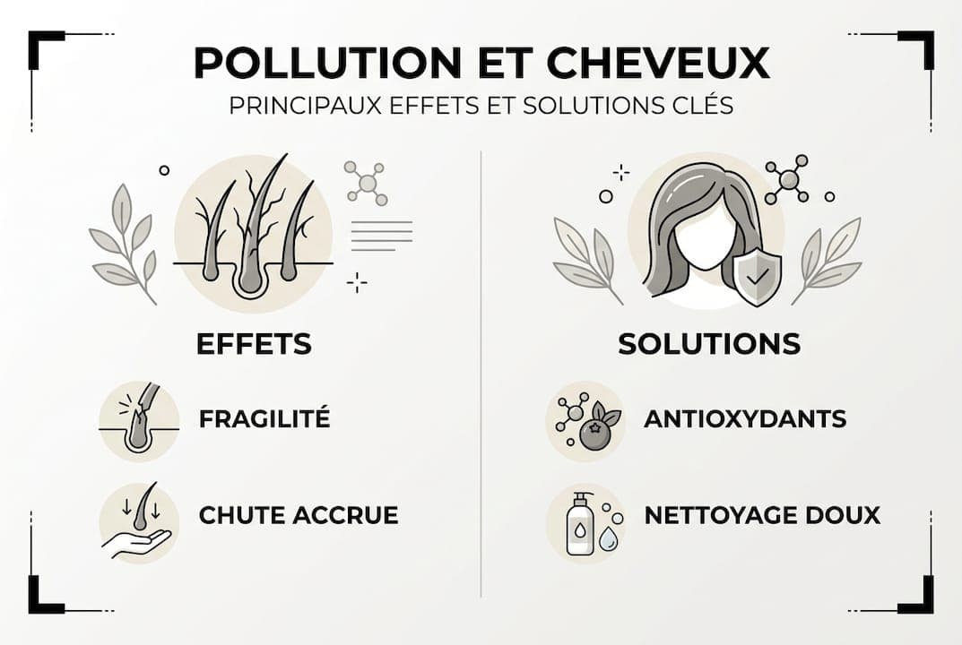 Infographie : comment la pollution impacte vos cheveux et les gestes à adopter pour les protéger