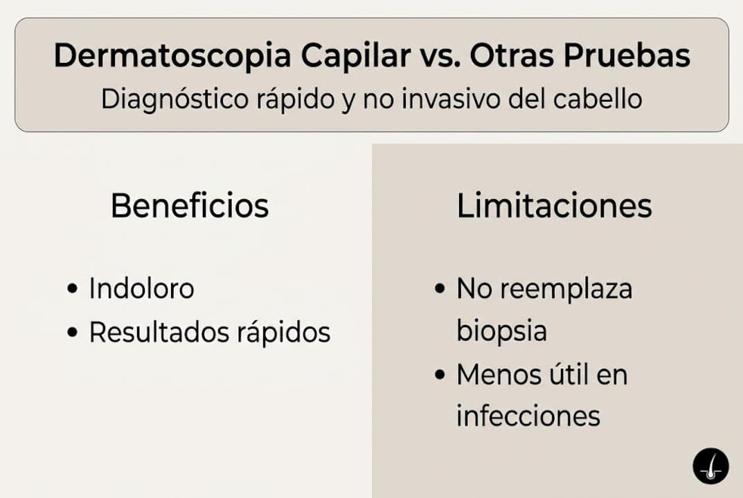 Infografía: ventajas y posibles limitaciones de la dermatoscopia en el cuero cabelludo
