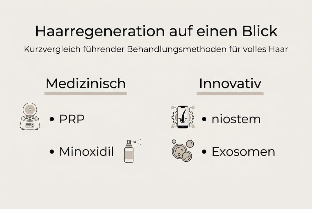 Übersicht: Verschiedene Ansätze zur Haarregeneration im direkten Vergleich