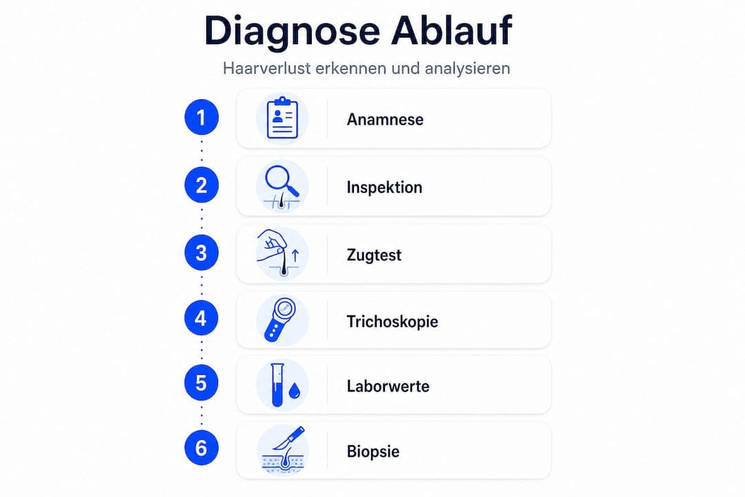 Ablauf der Haardiagnose: So finden wir die Ursachen für Haarausfall