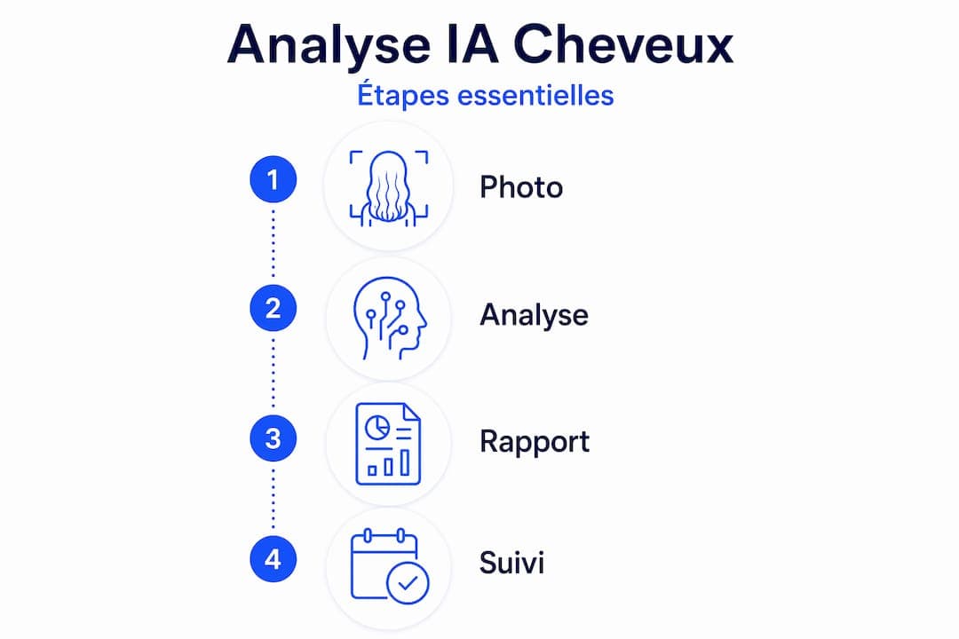 Les différentes étapes d'une analyse capillaire en infographie