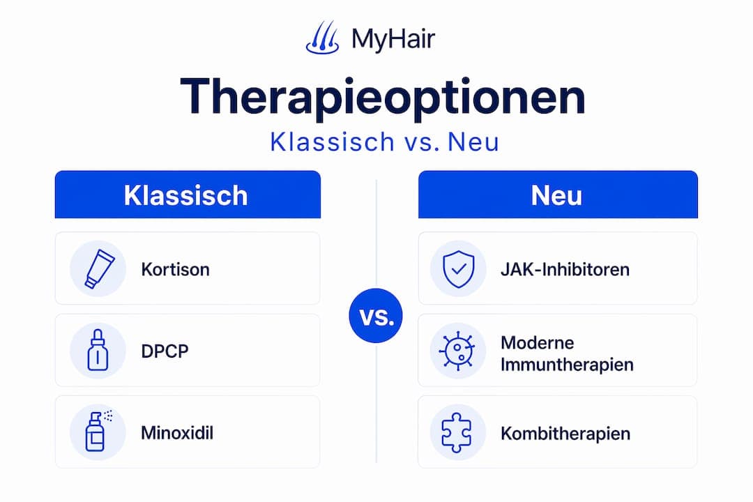 Infografik: Traditionelle versus moderne Therapieverfahren im Vergleich