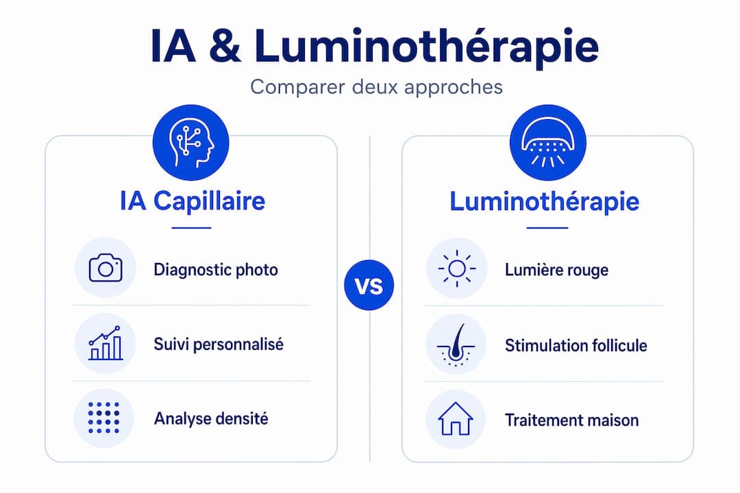 Infographie : l’intelligence artificielle au service du diagnostic capillaire face à la luminothérapie