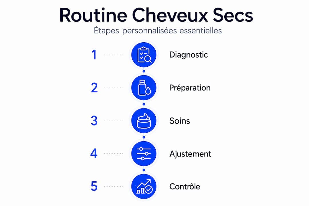 Infographie : les étapes essentielles pour prendre soin des cheveux secs
