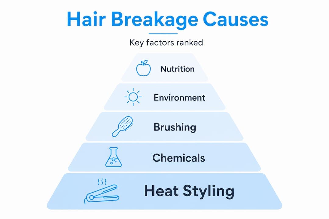 Hierarchy infographic ranking hair breakage causes
